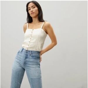Everlane The Linen Picnic Top Size 10 Canvas Button Up
